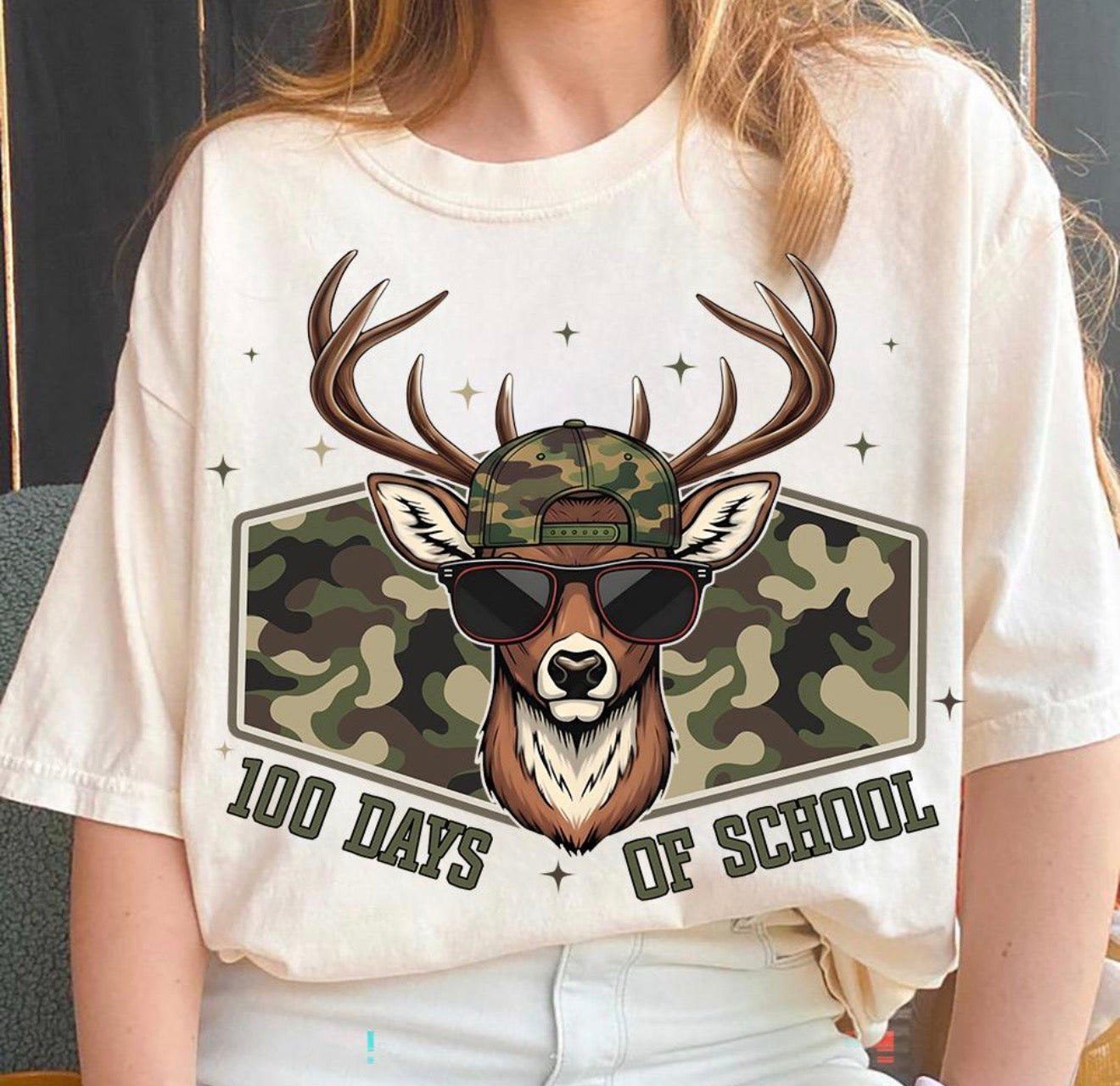 100 Days Of School - Camo Deer